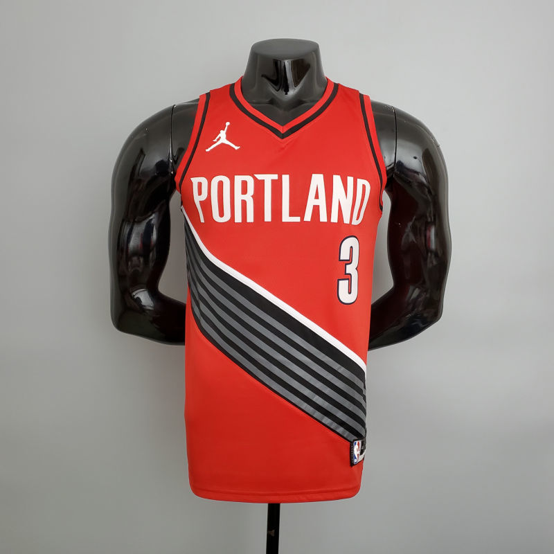 Trail Blazers McCollum #3 (JORDAN Model) Red NBA Jersey S-XXL