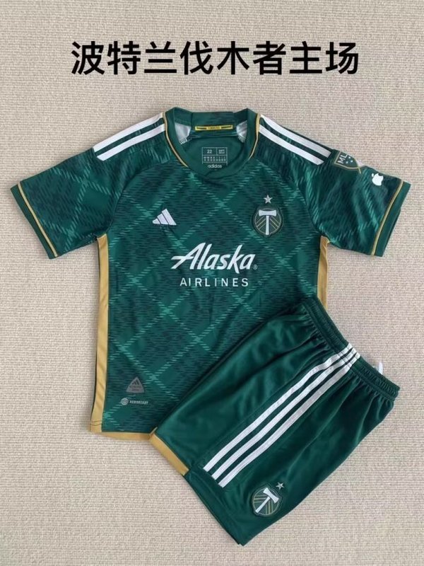 23/24 Portland Timbers Home Kids Soccer Jerseys Yupoo