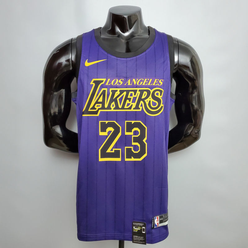 James #23 Lakers Round neck purple NBA jersey Size XS-XXL