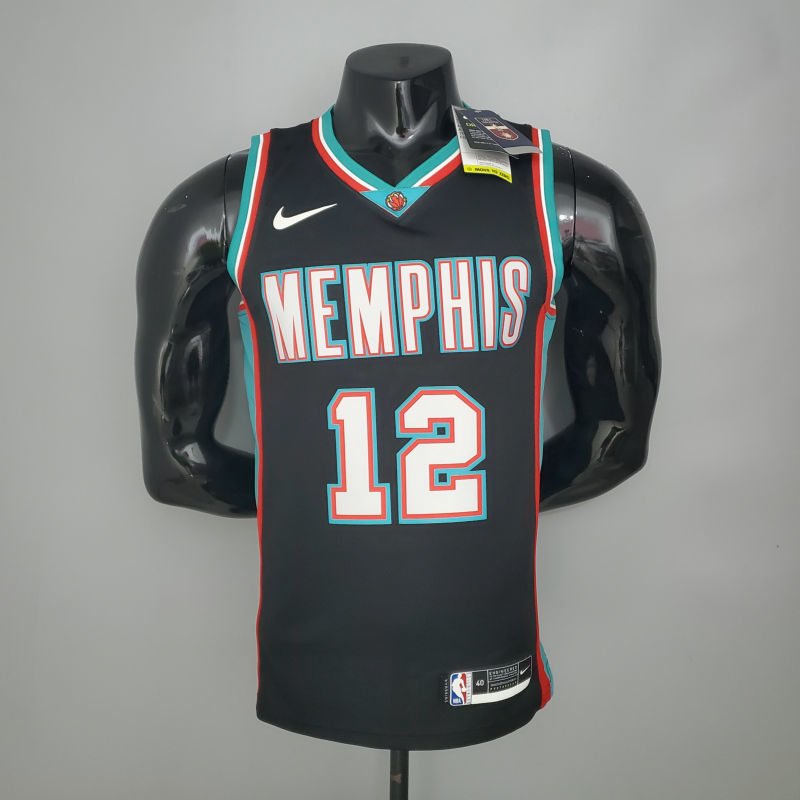 MORANT#12 Grizzlies Retro Black NBA Jersey S-XXL