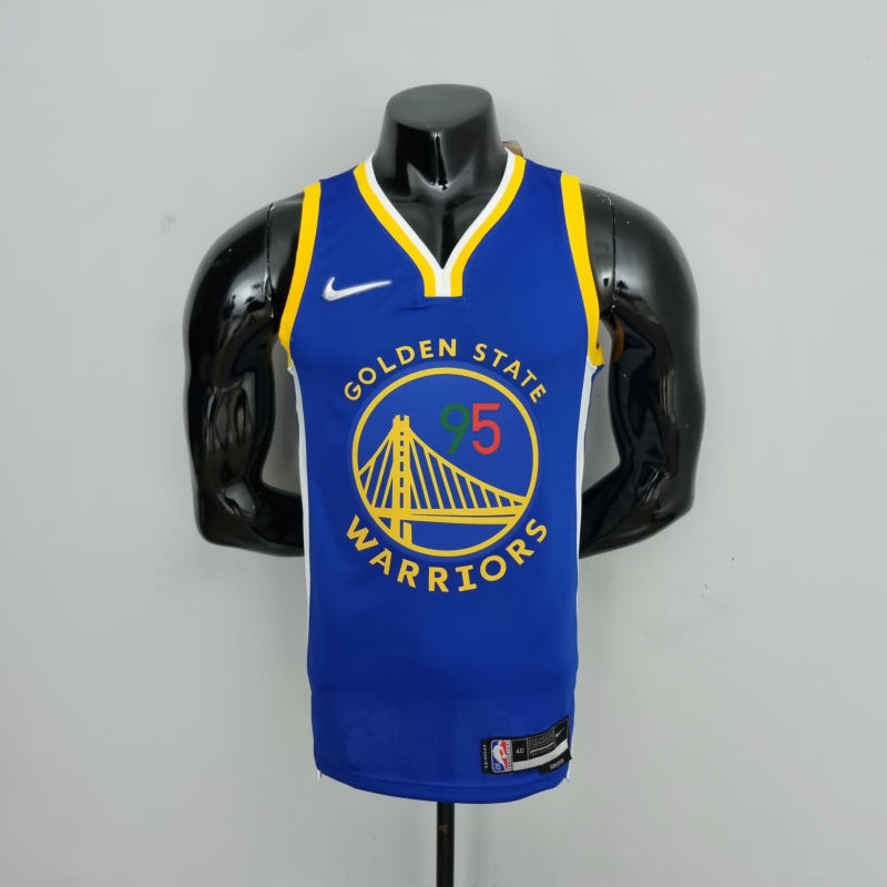 75th Anniversary Toscano#95 Golden State Warriors Mexico Exclusive Blue NBA Jersey S-XXL