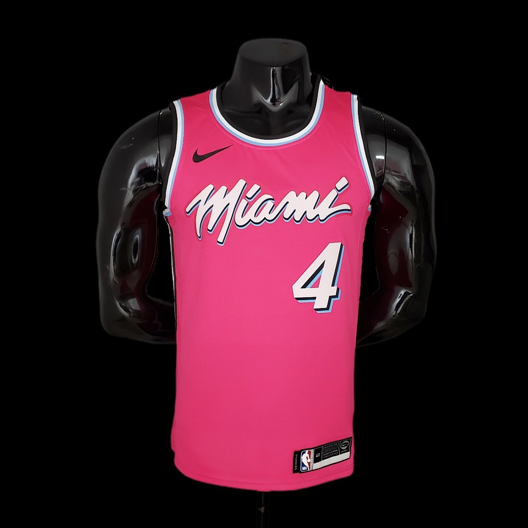 OLADIPO#4 Miami Heat V-neck pink NBA jersey Size:S-XXL