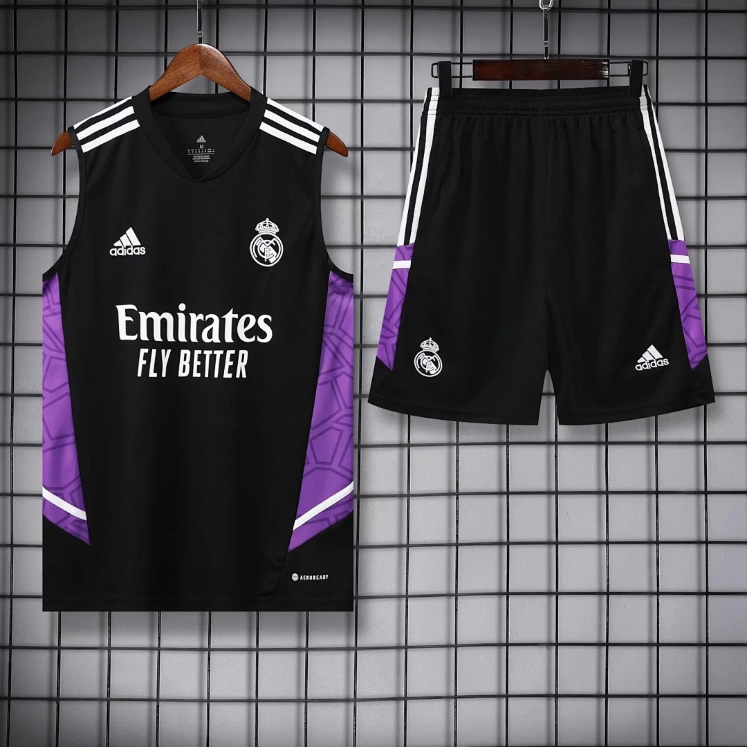 22/23 Real Madrid Black Pre-match Training Vest S-XXL