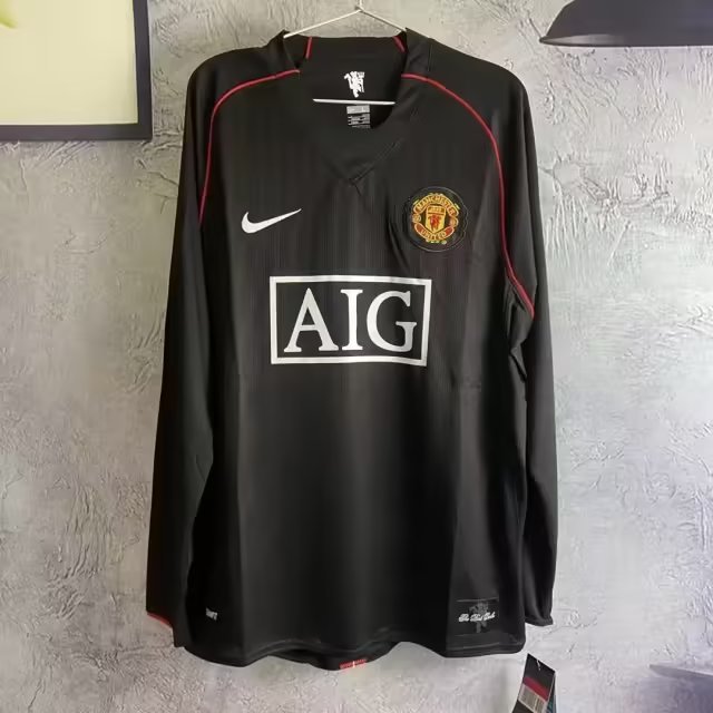 2007-08 M-anchester U-nited Third Retro Long Sleeve Soccer Jerseys Yupoo