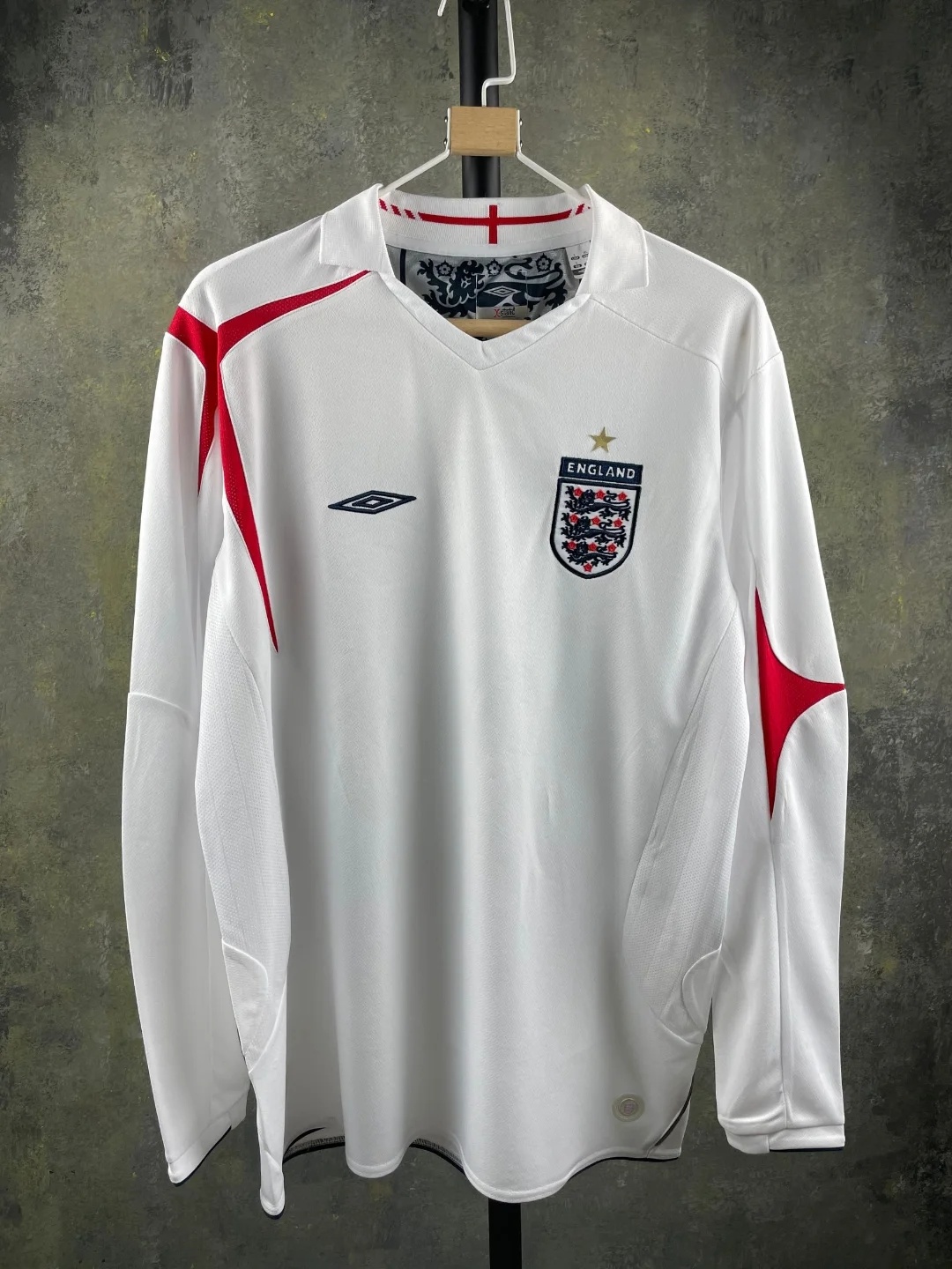 2006 England Home Long Sleeve Retro Soccer Jerseys Yupoo