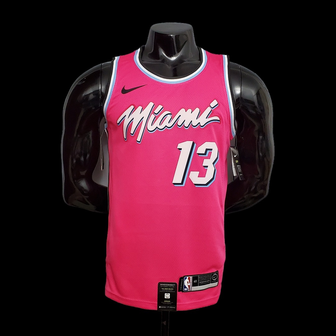 ADEBAYO#13 Miami Heat V-neck pink NBA jersey Size:XS-XXL Nike connect recognition