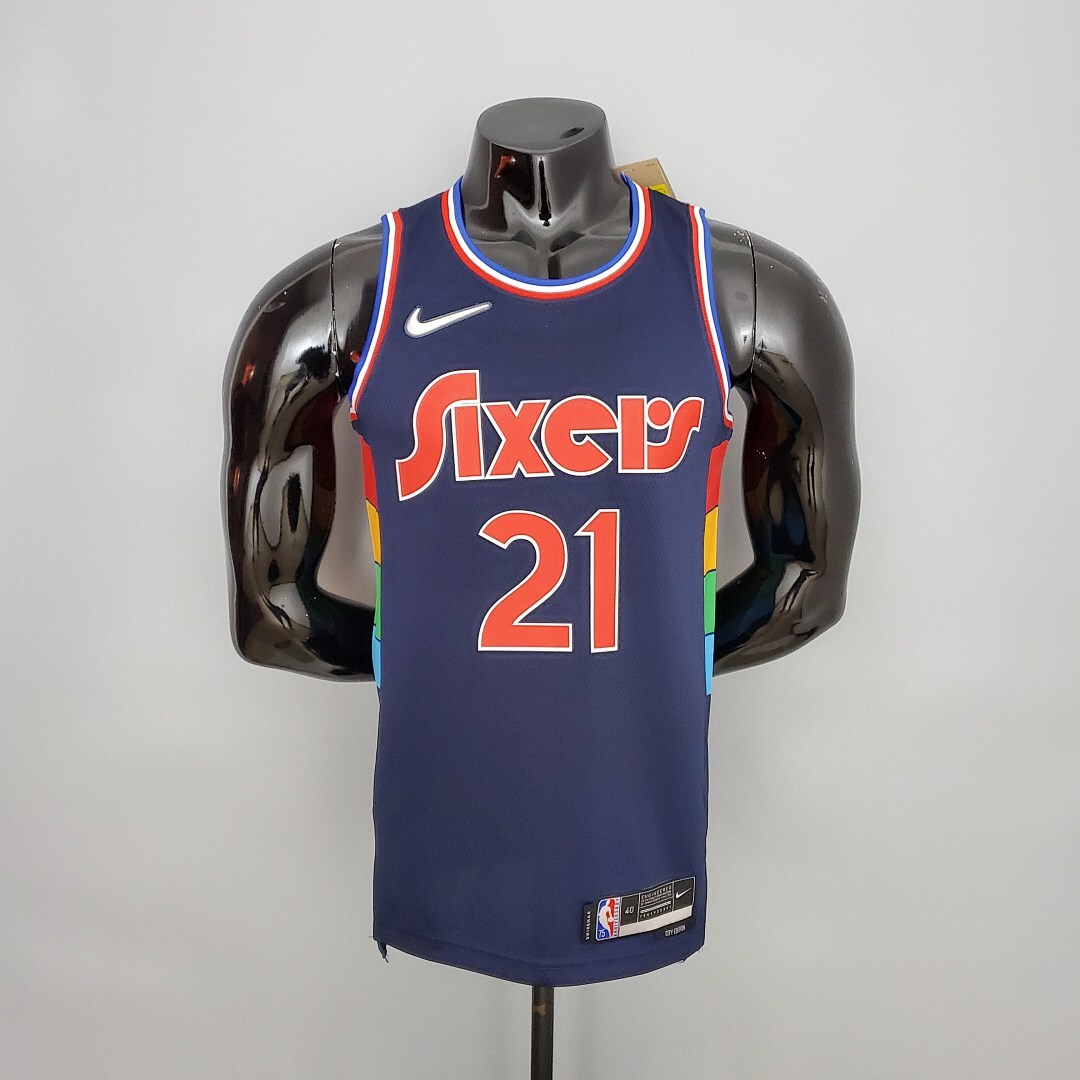 2022 Embiid #21 76ers Royal Blue NBA Jersey S-XXL