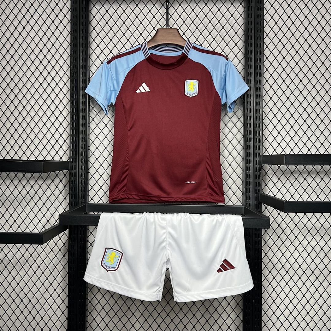 Aston Villa 2024/25 Home Kids Kit