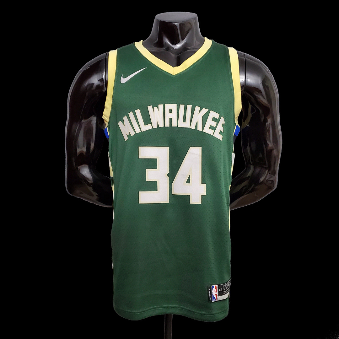 Antetokounmpo#34 Bucks Fruit Green NBA jersey SizeXS-XXL Nike connect recognition
