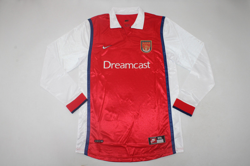 99-00 Arsenal Home Retro Long Sleeve Soccer Jerseys Yupoo