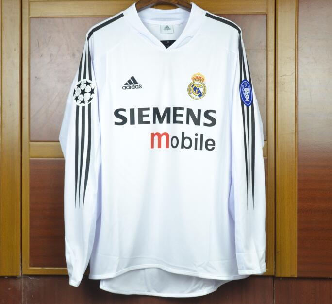 2004-05 Real Madrid Home Retro Long Sleeve Soccer Jerseys Yupoo