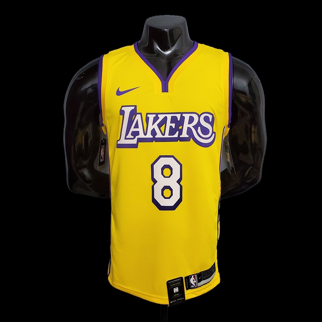 Bryant #8 Lakers V-neck City Edition yellow NBA jersey Size:XS-XXL Nike connect recognition