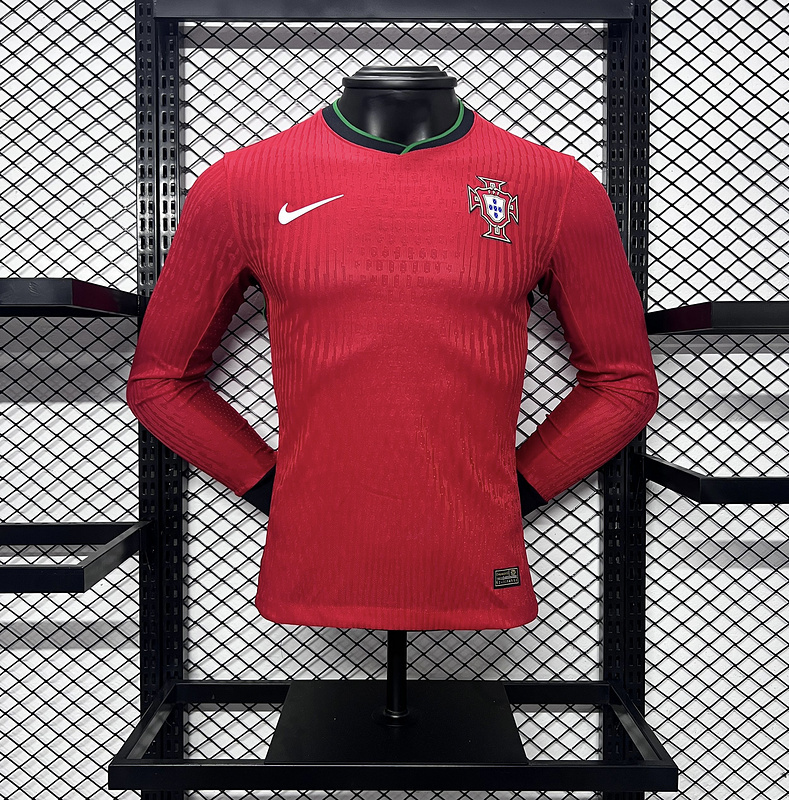 2024 Portugal Home Player Version Long Sleeve Soccer Jerseys Yupoo