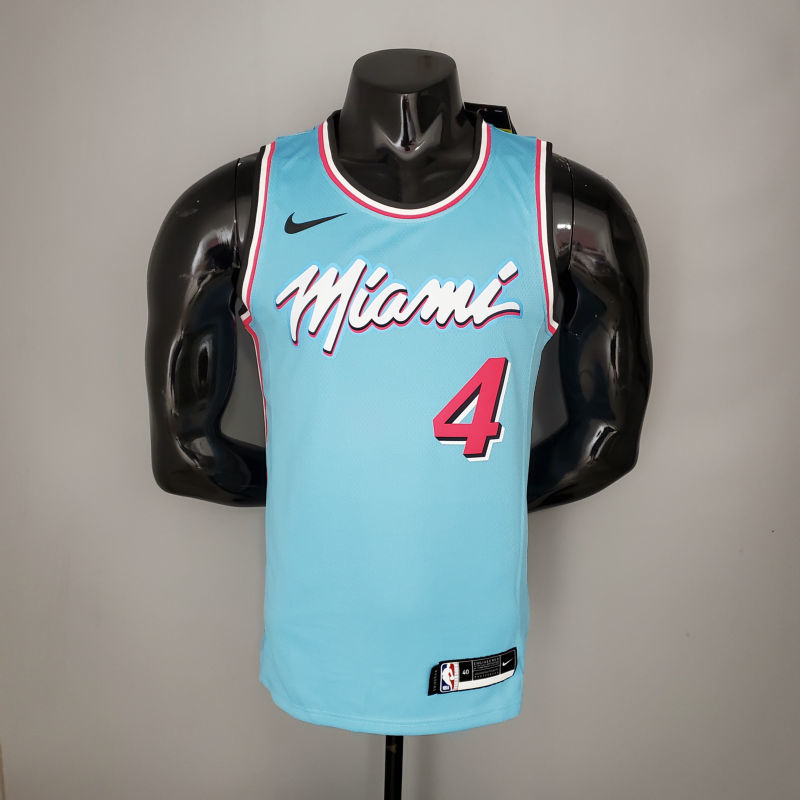 OLADIPO#4  Miami Heat V-neck blue NBA jersey Size S-XXL