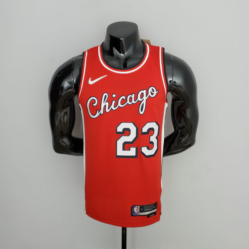 75th Anniversary 2022 Season Chicago Bulls JDRDAN#23 City Edition Red NBA Jersey S-XXL