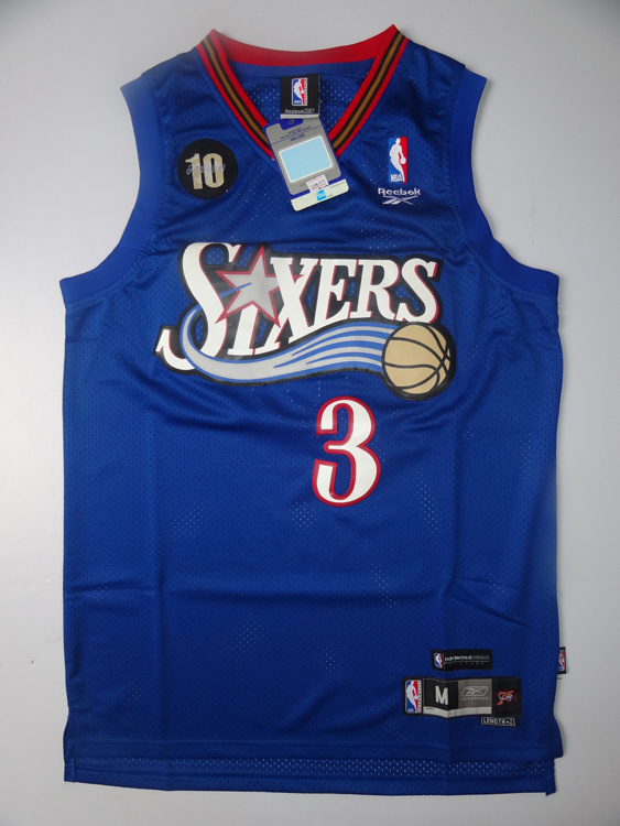 76ers #3 Iverson 10th Anniversary Blue Embroidery