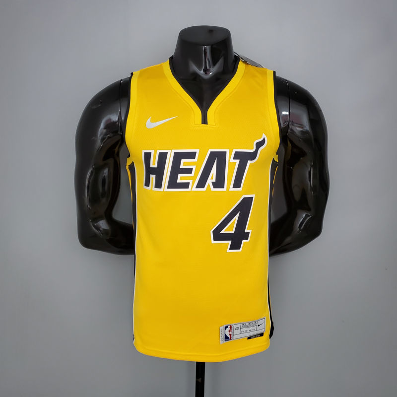 2021 OLADIPO#4 Heat Bonus Edition Yellow NBA Jersey S-XXL