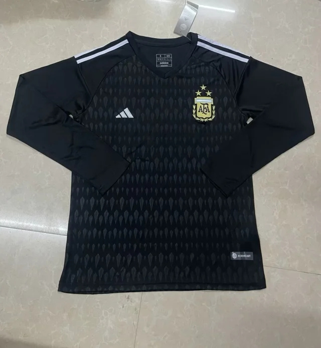 2023 Argentina Goalkeeper Black Long Sleeve Soccer Jerseys Yupoo