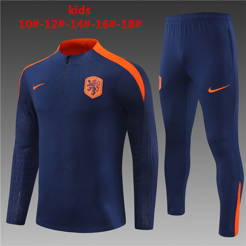 2024 Netherlands Kids Player Long Sleeve Training Suit Yupoo