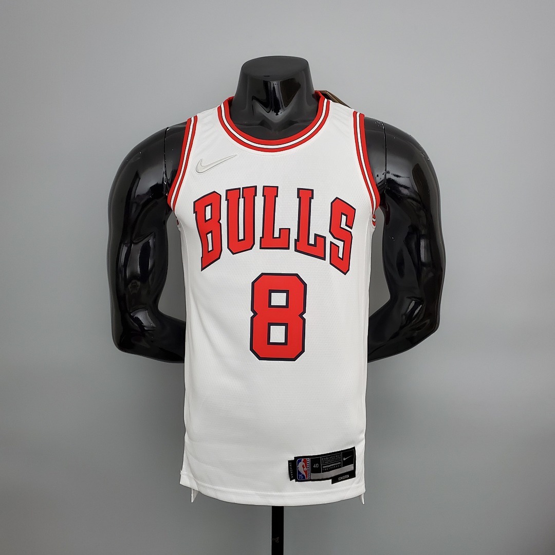 75th Anniversary LaVine #8 Bulls White NBA Jersey S-XXL