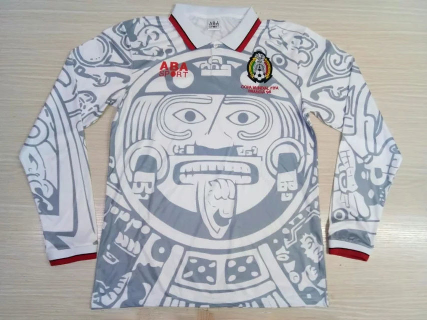 1998 Mexico Away Retro Long Sleeve Soccer Jerseys Yupoo