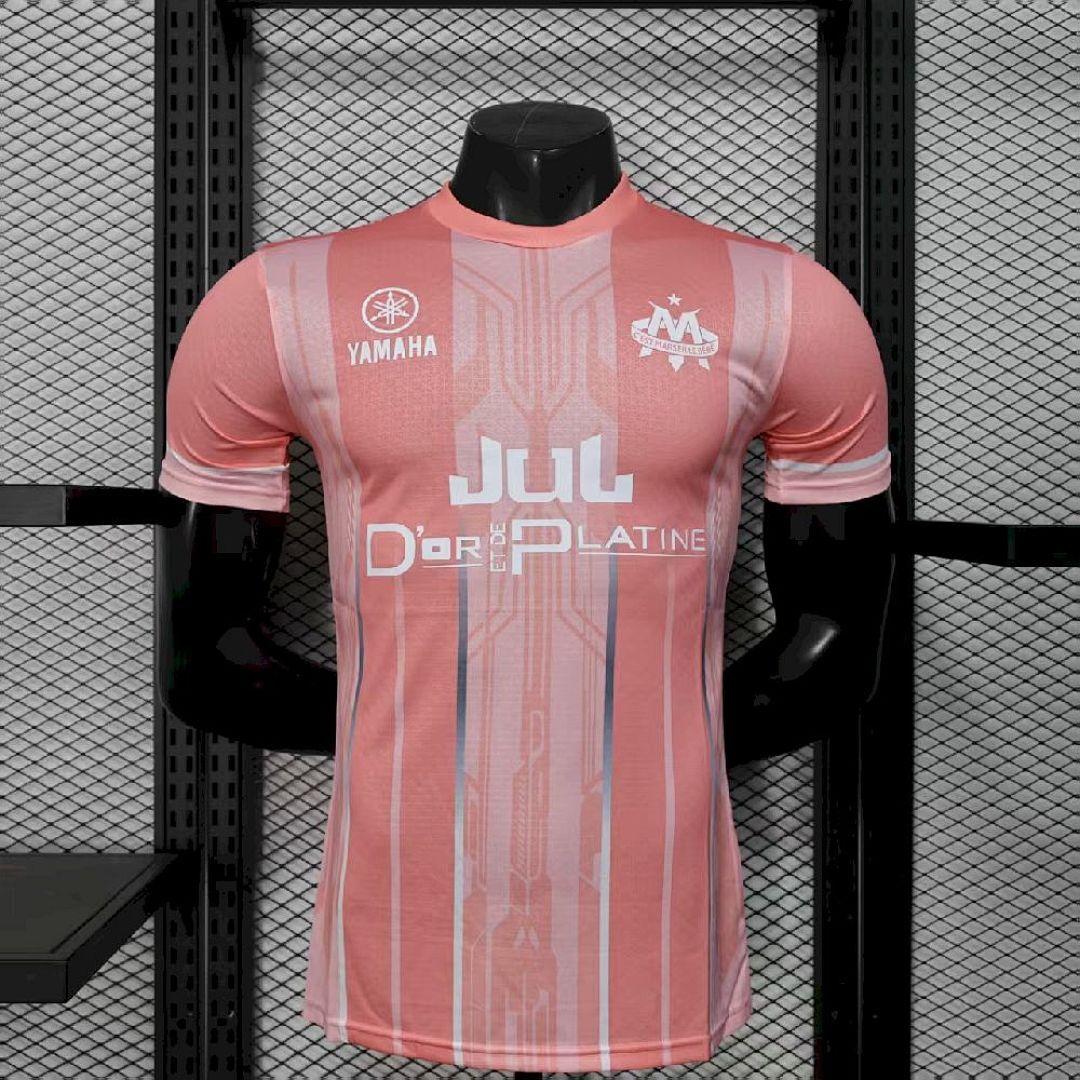 Men’s Olympique Marseille 2025/26 Pink Jersey Player Version