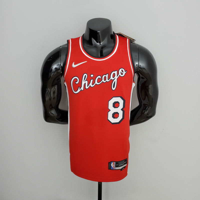 75th Anniversary 2022 Season Chicago Bulls LAVINE#8 City Edition Red NBA Jersey S-XXL