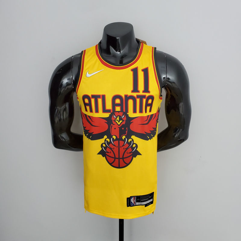 75th Anniversary 2202 Season Atlanta Hawks City Edition Yellow NBA Jersey S-XXL