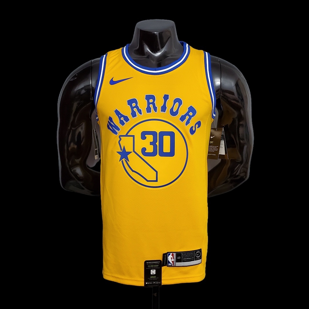Retro version CURRY#30 Golden State Warriors yellow NBA jersey S-XXL
