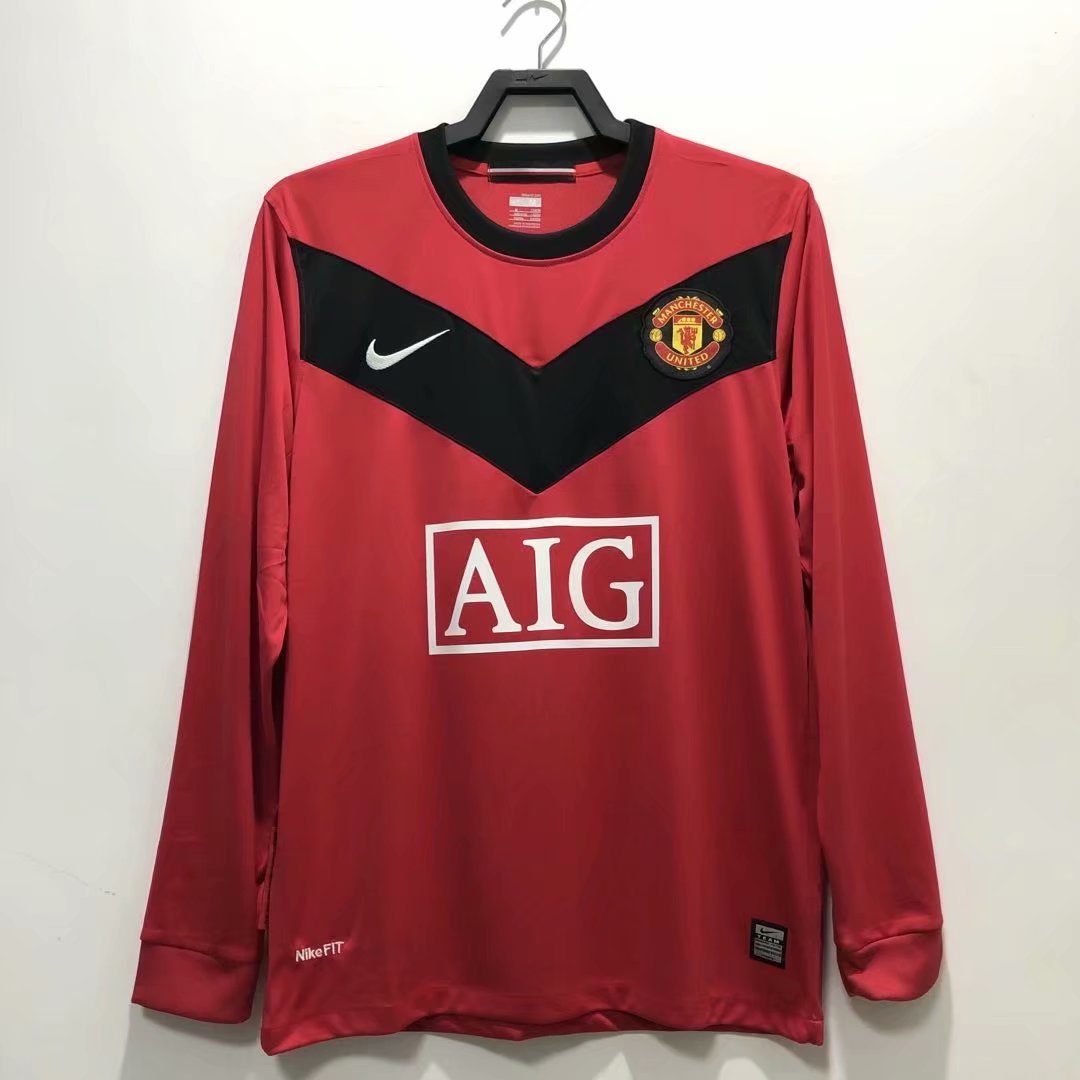 2010 M-anchester U-nited Home Retro Long Sleeve Soccer Jerseys Yupoo