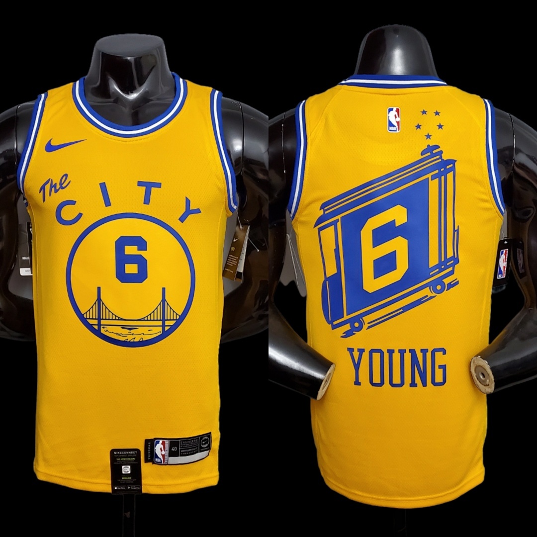 Tram version YOUNG#6 Golden State Warriors yellow NBA jersey S-XXL