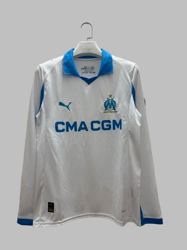 25-26 Marseille Home Long Sleeve Cheap Soccer Jerseys Yupoo