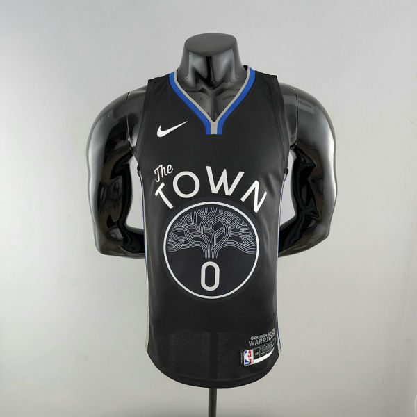 2020 PAYTON II#0 Warriors City Edition Black and Grey NBA Jersey S-XXL