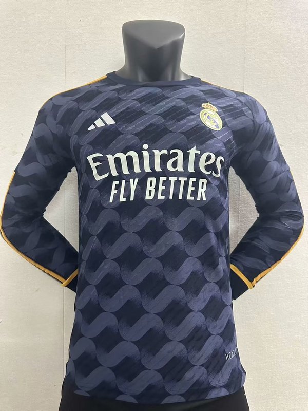 23-24 Real Madrid Away Player Version Long Sleeve Soccer Jerseys Yupoo
