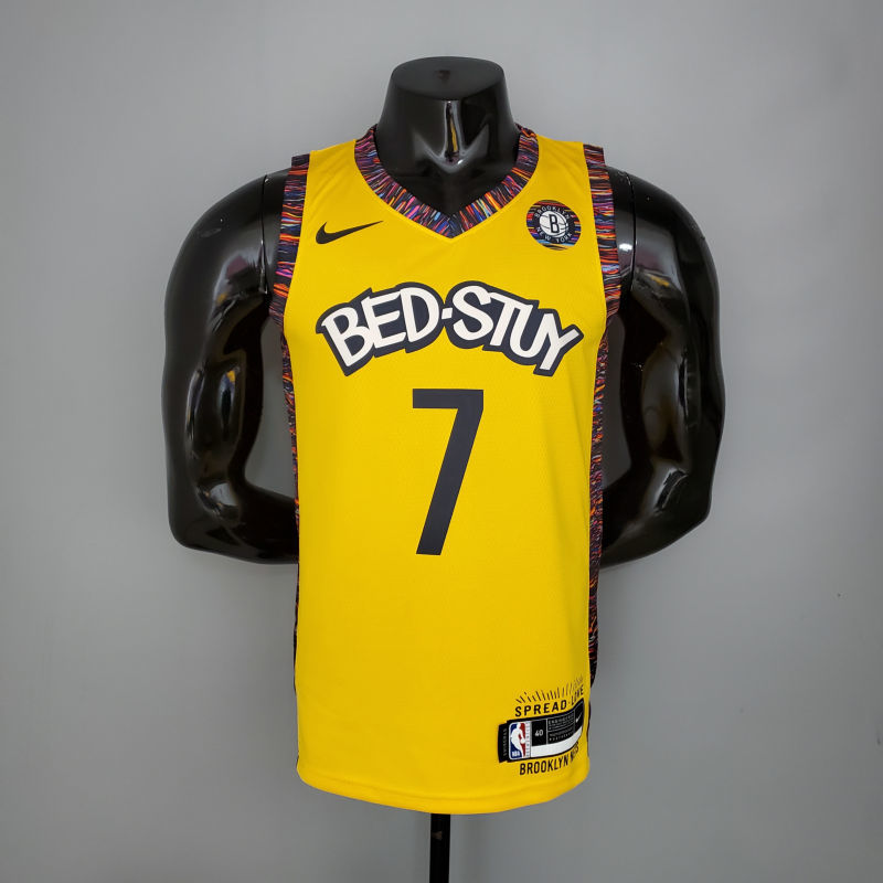 Durant #7 Brooklyn Nets Commemorative Edition Yellow NBA jersey Size S-XXL