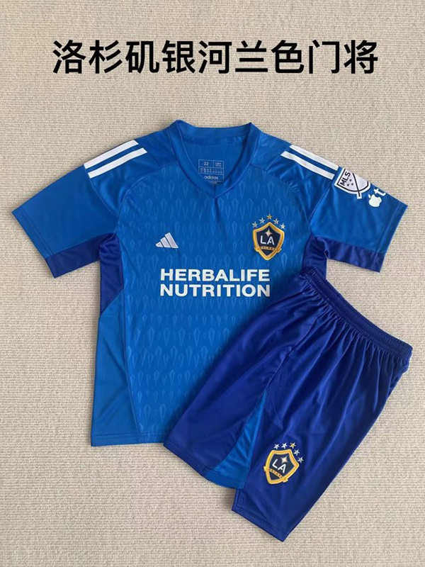 23-24 LA Galaxy Goalkeeper Blue Kids Soccer Jerseys Yupoo