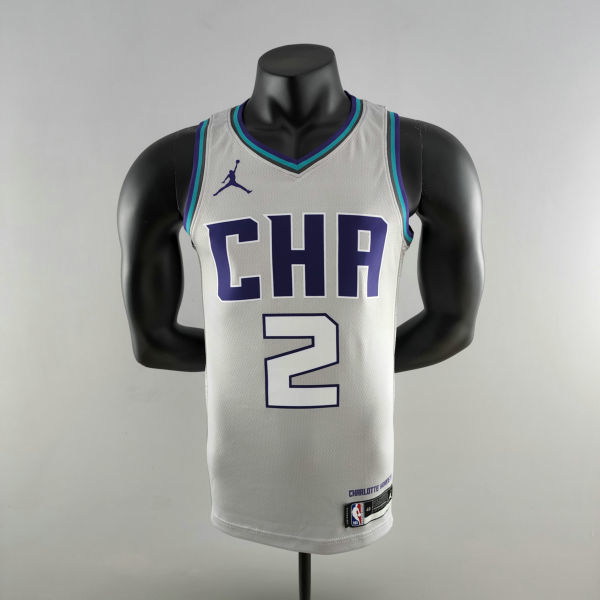 2019 Ball#2 Charlotte Hornets Grey NBA Jersey S-XXL