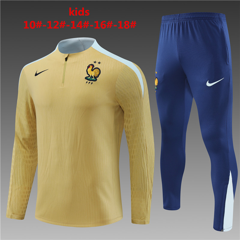 2024 France Kids Player Long Sleeve Training Suit Yupoo
