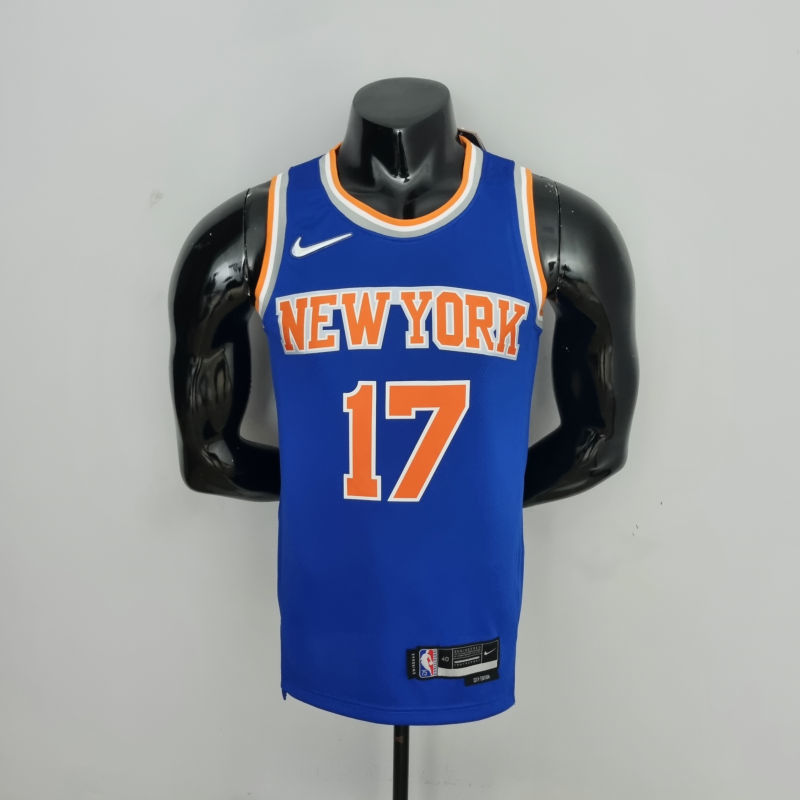 75th Anniversary Lin #17 New York Knicks Blue NBA Jersey S-XXL