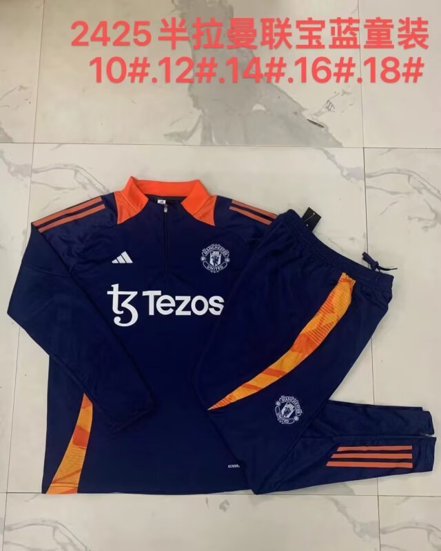24-25 M-anchester U-nited Kids Long Sleeve Training Suit Yupoo