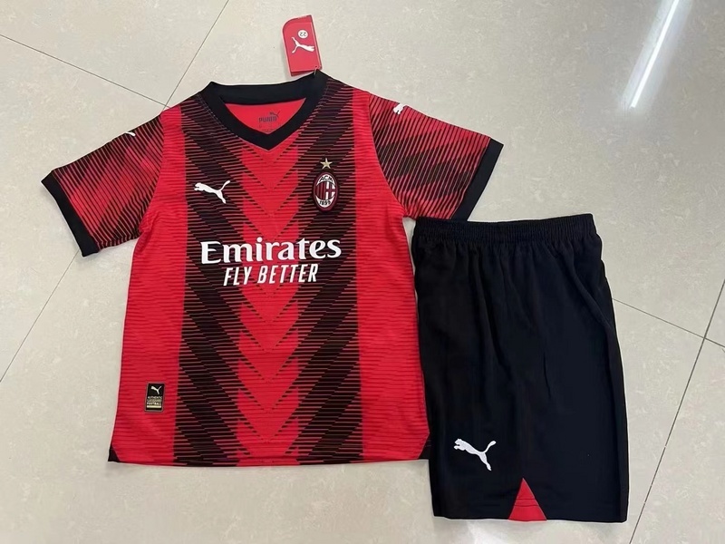 23-24 AC Milan Home Kids Soccer Jerseys Yupoo