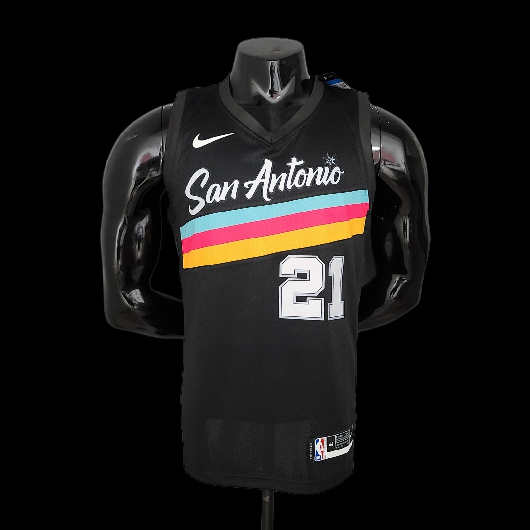 New DUNCAN#21 season Spurs City Edition black NBA jersey S-2XL
