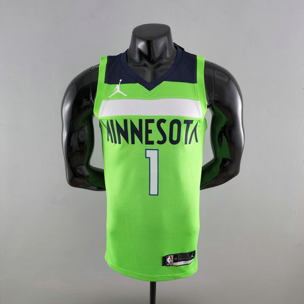 Minnesota Timberwolves EDWARDS#1 Air Jordan NBA Jersey Blue S-XXL