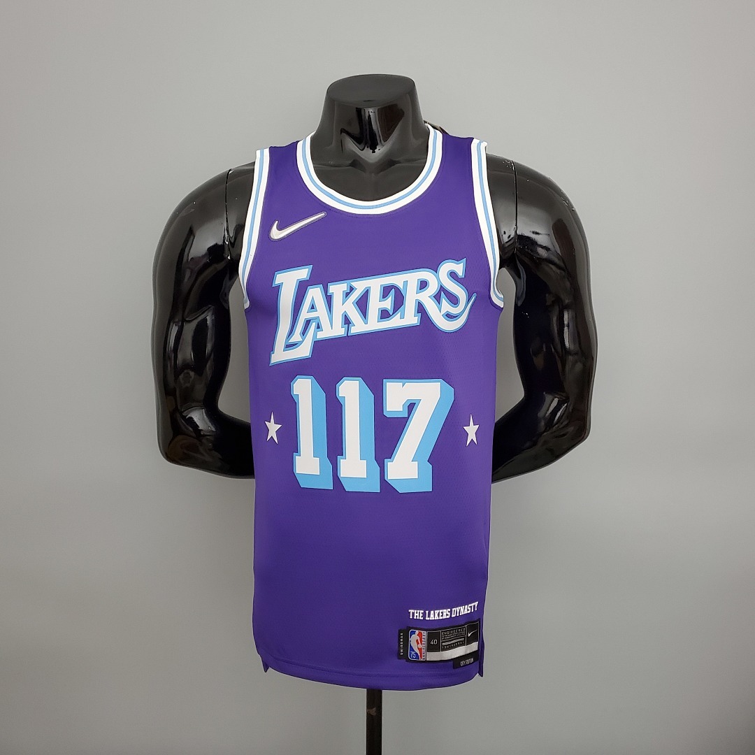 75th Anniversary master chief#117 Lakers White X-BOX Co-branded Purple NBA Jersey S-XXL