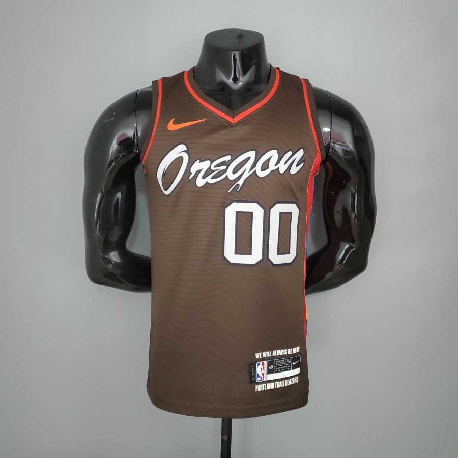 2021 ANTHONY#00 Trail Blazers City Edition Brown NBA Jersey S-XXL