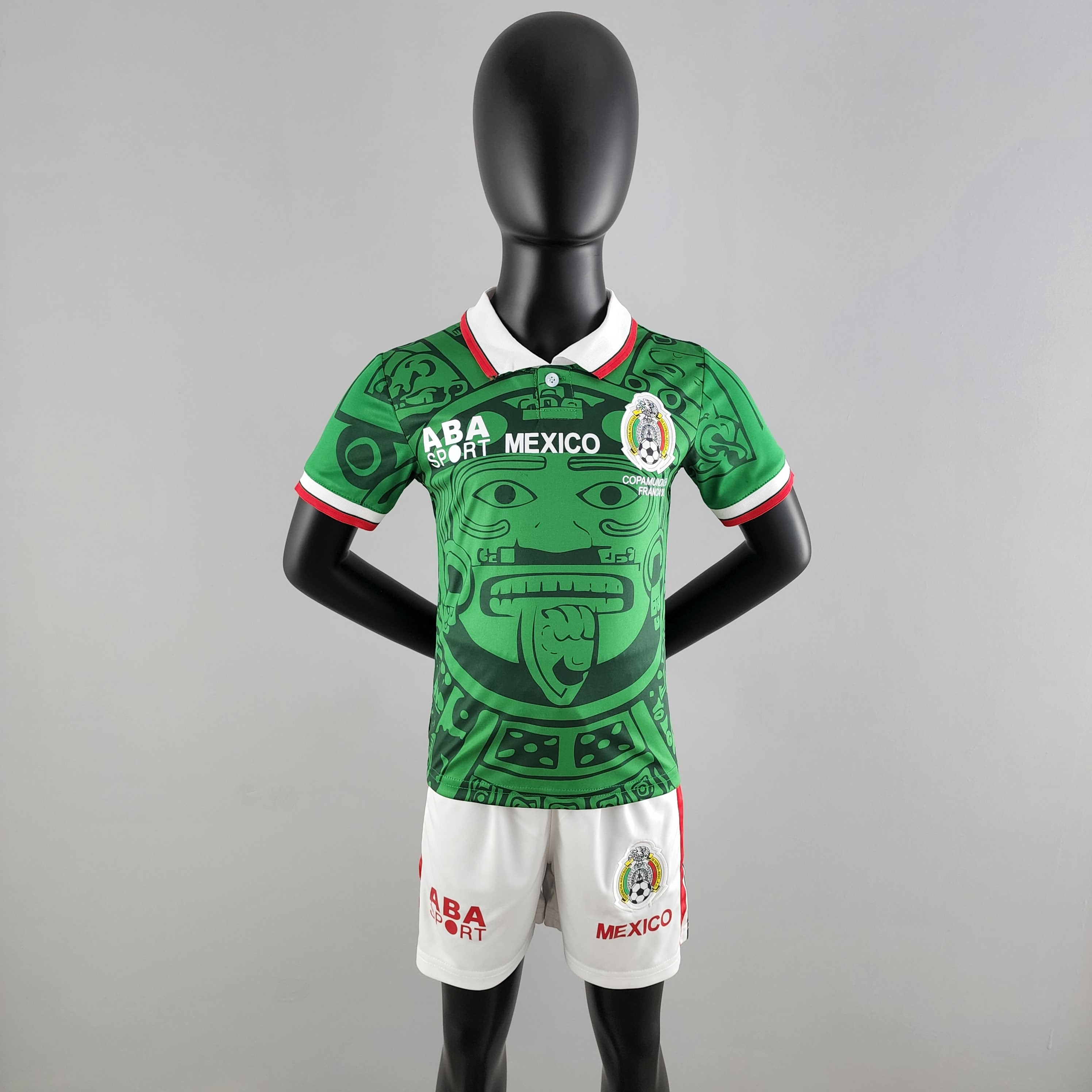 1998 Mexico Home Retro Kids Soccer Jerseys Yupoo