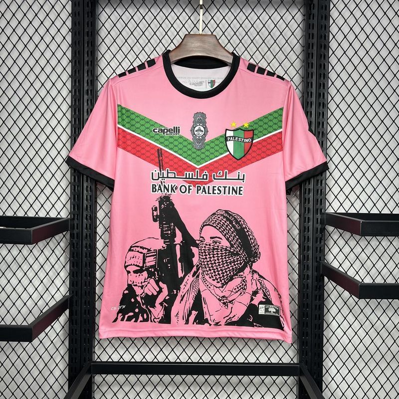 24-25 Palestino Pink Graffiti Soccer Jerseys Yupoo  S-4XL