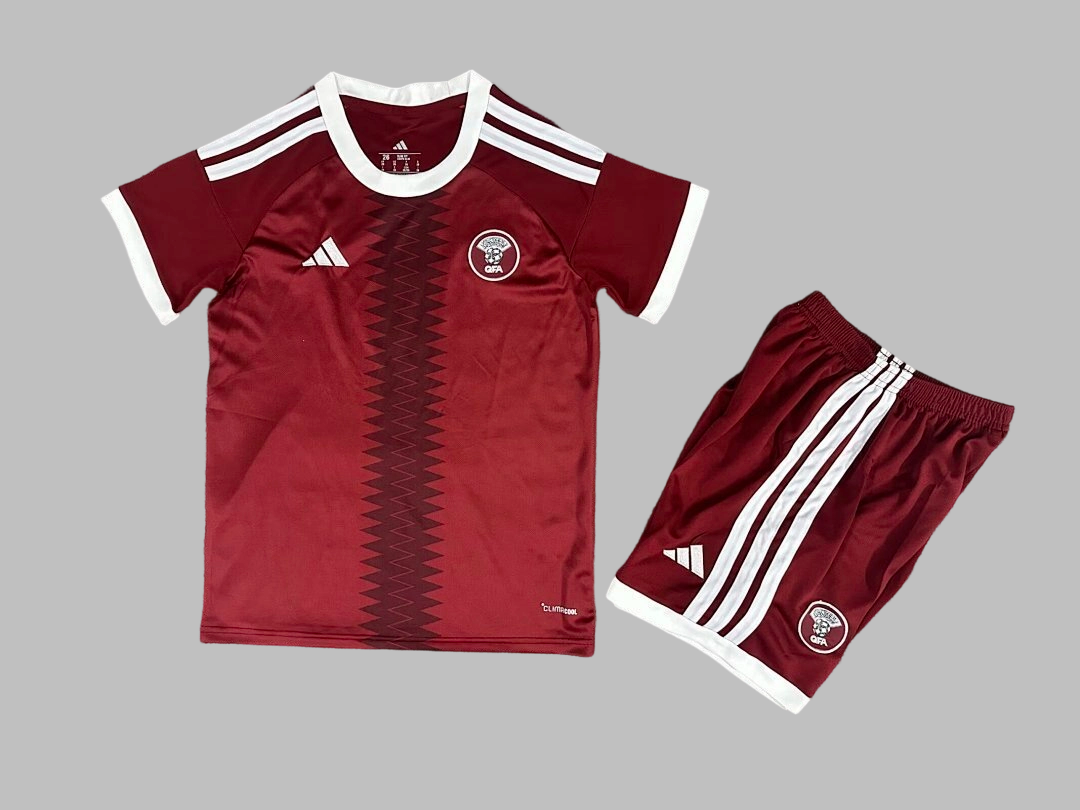 26-27 Qatar Home Kids Cheap Soccer Jerseys Yupoo