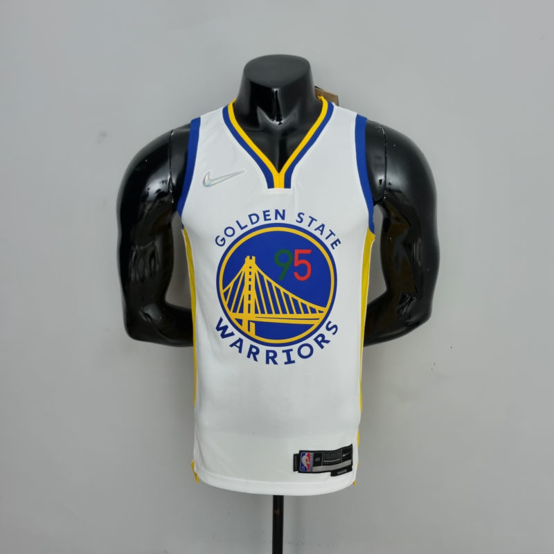 75th Anniversary Toscano#95 Golden State Warriors Mexico Exclusive White NBA Jersey S-XXL