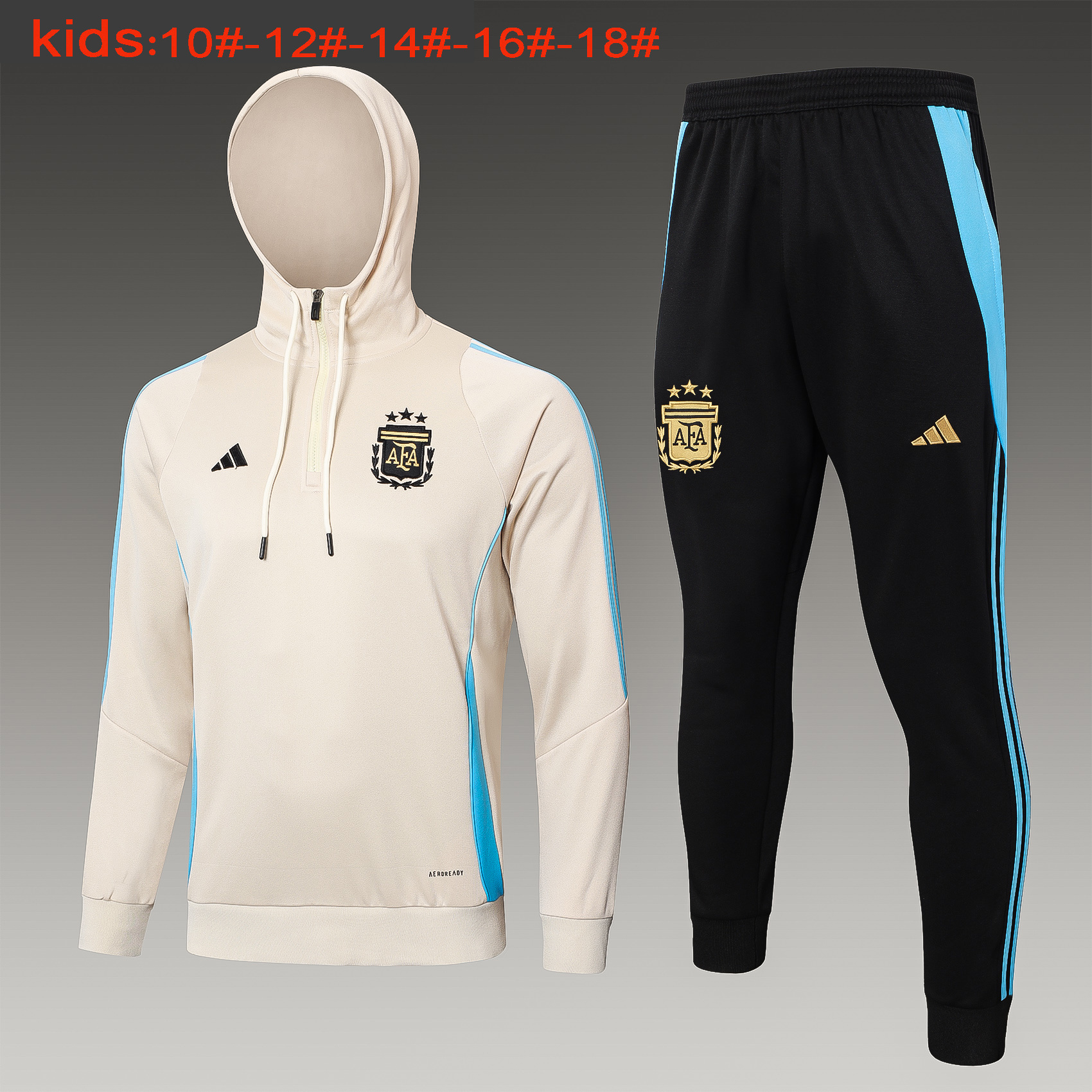 2024 Argentina Kids Hoodie Long Sleeve Training Suit Yupoo